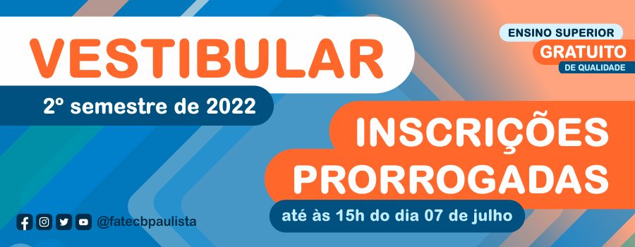 Prorrogado o prazo de inscrições para o Vesttibular da Fatec